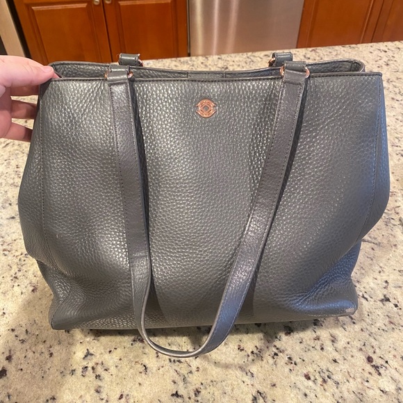Dagne Dover Bags Dagne Dover Medium Allyn Leather Tote Graphite